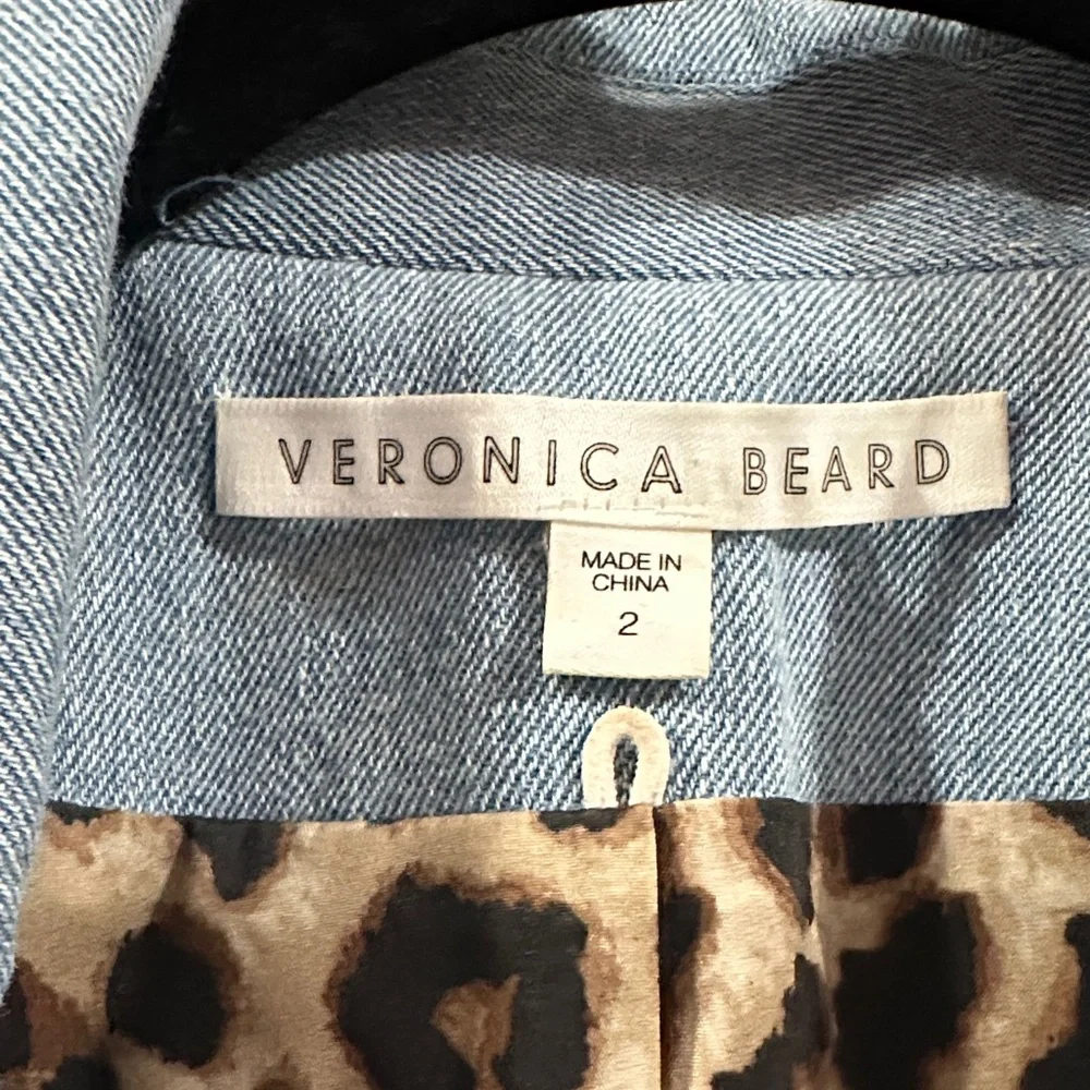 Veronica Beard Miller Light Blue Blazer with Gold Buttons - Picture 2 of 5